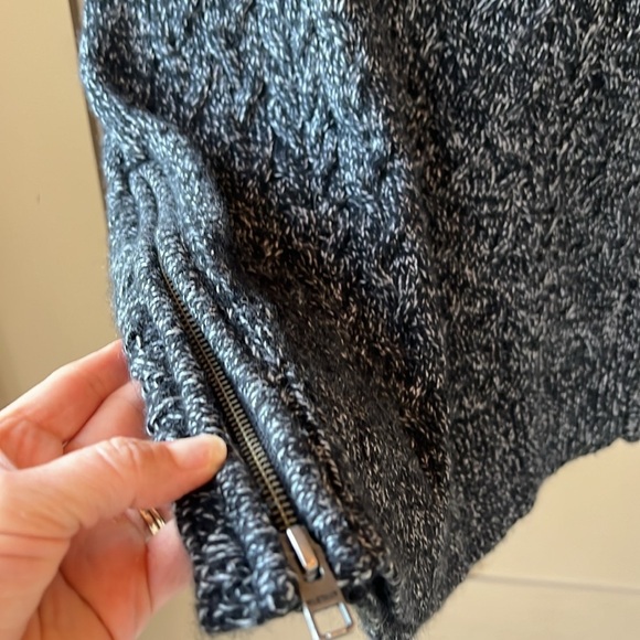 Athleta Northern Lights Asymmetrical Wool Cashmere Marbled Sweater Side Zip Sz S - Picture 5 of 9